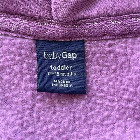 Baby Gap Hyacinth Hooded Zip Up Jacket 12-18Months - Picture 5 of 6